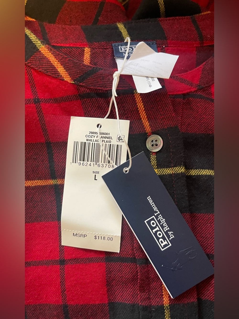 NWT Polo by Ralph Lauren 100% Cotton Henley Long Sleep Shirt Dress - Picture 7 of 9